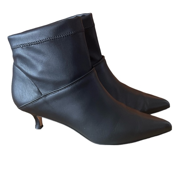 TIBI Leather Black Ankle Boots / Booties Kitten Heels | Size 38.5 - Picture 3 of 10